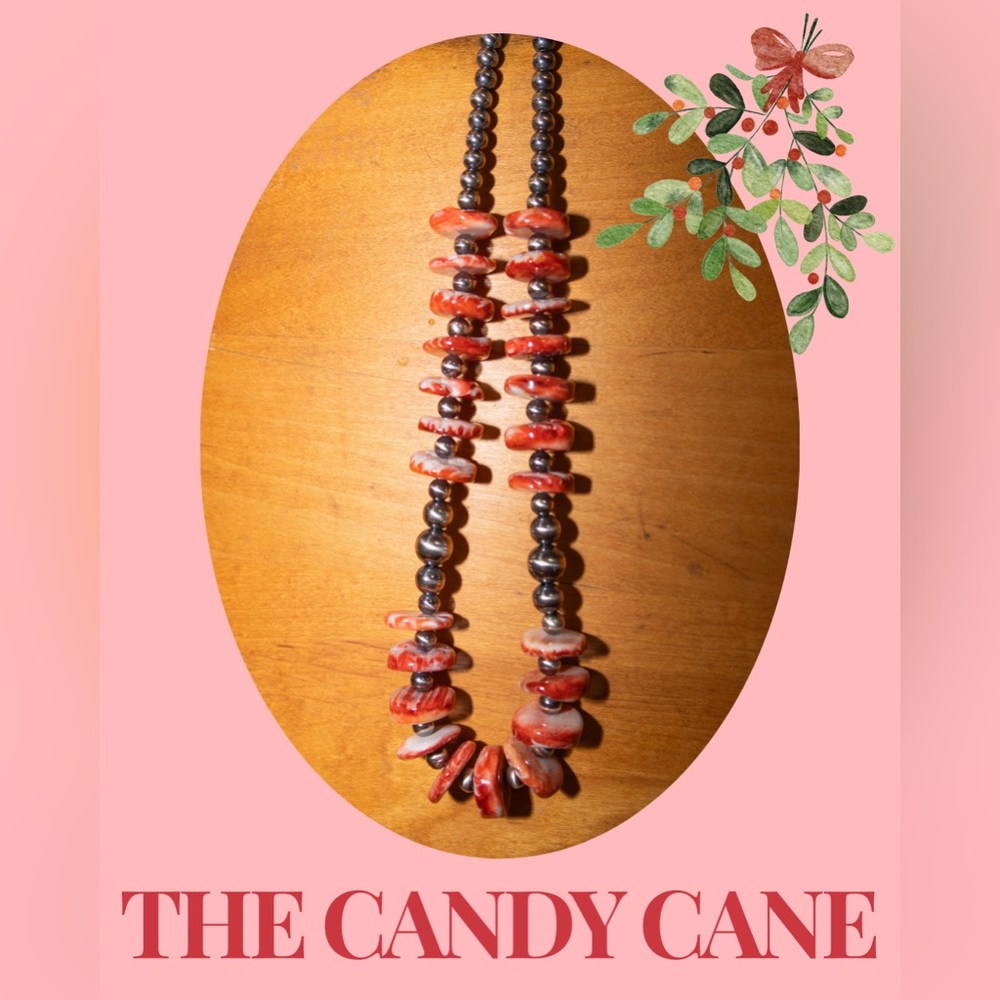 Red Spiny Ouster Shell & Navajo Pearl Necklace